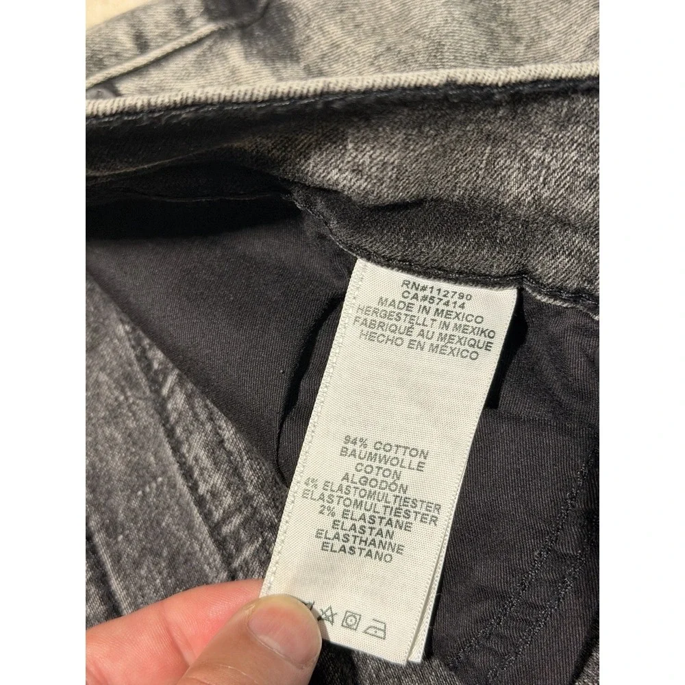 True Religion Rocco Relaxed Skinny Jeans Men's 42 Gray Black Wash Flap Pocket